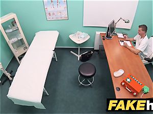 faux hospital diminutive light-haired Czech patient health test
