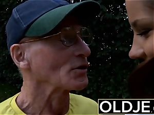 elderly youthful gonzo ass fucking for mind-blowing teenage swallows